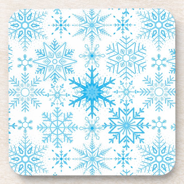 Dessous-de-verre Snowflake bleu motif (Devant)