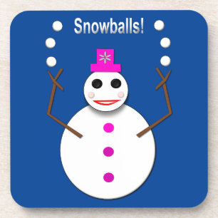 Dessous-de-verre Snowlady de Noël Jongler boules de neige amusant