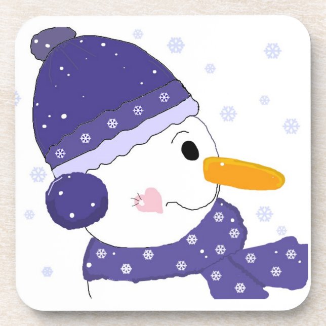 Dessous-de-verre Snowman With Heart On His Cheek (Devant)