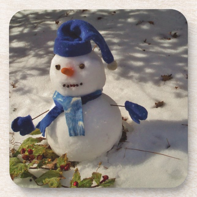 Dessous-de-verre Snowman withBlue Hat and Scarf (Devant)