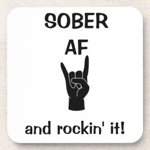 Dessous-de-verre Sober AF Coasters set of 6, Addiction Recovery