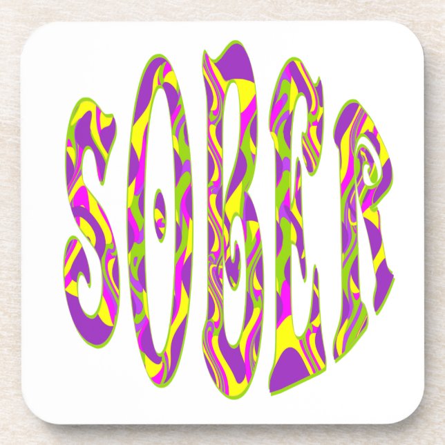 Dessous-de-verre SOBER Retro 60's Art Psychedelic (Devant)