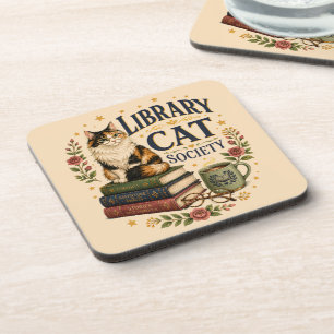 Dessous-de-verre Société de la Chatte de Bibliothèque Calicot Litté