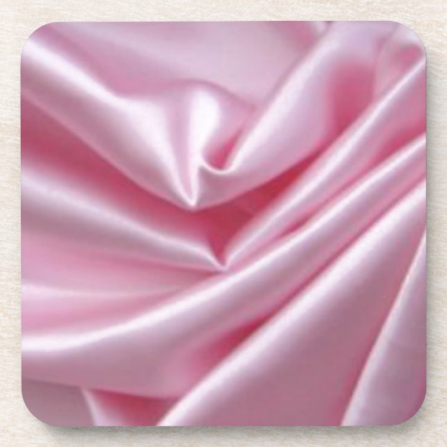 Dessous-de-verre Soie rose Avec Bagues Mariages (Devant)