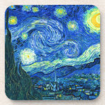 Dessous-de-verre soirée étoile vincent van gogh<br><div class="desc">Le célèbre tableau de Van Gogh, "La nuit étoilée". Peint lors de son séjour à l'asile de Saint Rémy dans les années 1880, van Gogh dépeignait les collines ondulantes et les cyprès qu'il voyait depuis sa fenêtre. numériquement amélioré par PixDezines. Copyright © 2008-2016 PixDezines.com™ et PixDezines™ sur zazzle.com. Tous droits...</div>