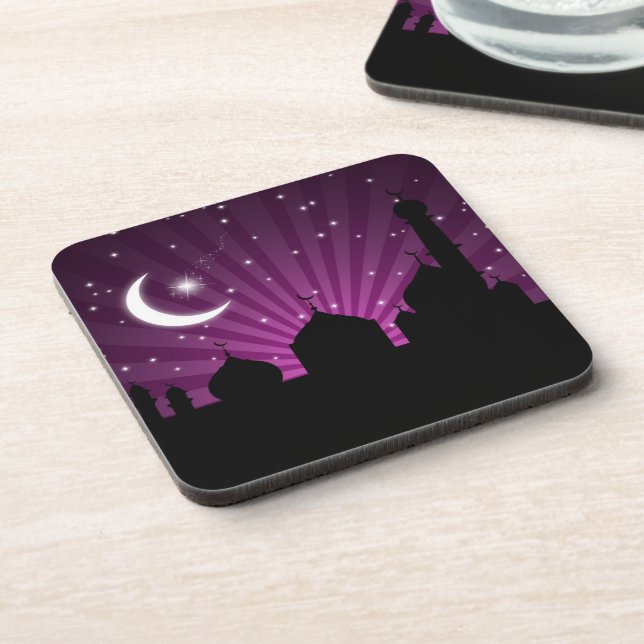 Dessous-de-verre Soirée Mosquée Silhouette Purple - Dessous de verr (Côté gauche)