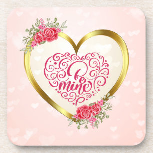 Dessous-de-verre Sois Mienne" Texte Vintage : Joyuse Saint-Valentin
