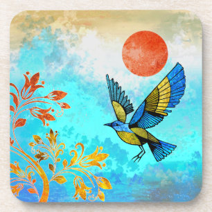 Dessous-de-verre Soleil de l'arbre d'oiseaux