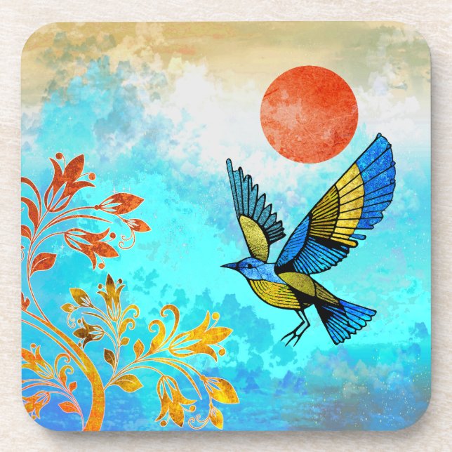 Dessous-de-verre Soleil de l'arbre d'oiseaux (Devant)