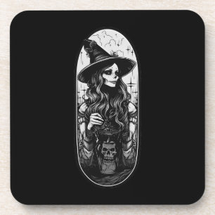 Dessous-de-verre Sorcière avec lanterne Halloween