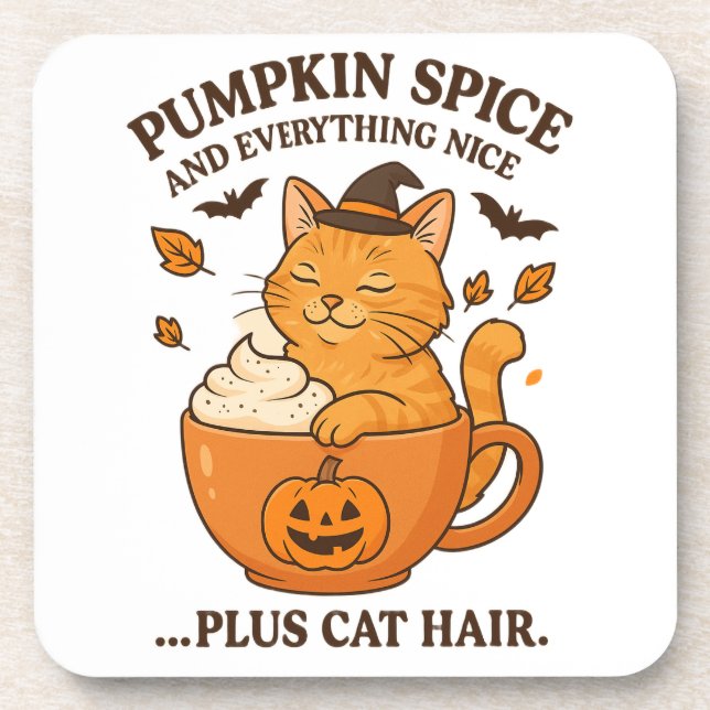 Dessous-de-verre Sorcière de chat gingembre - Joli design d'Hallowe (Devant)