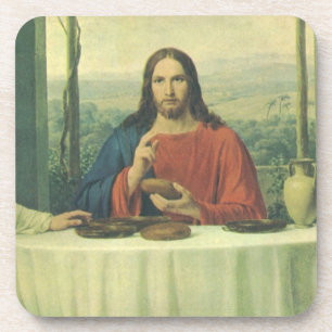 Dessous-de-verre Souper vintage à Emmaüs avec Jésus-Christ