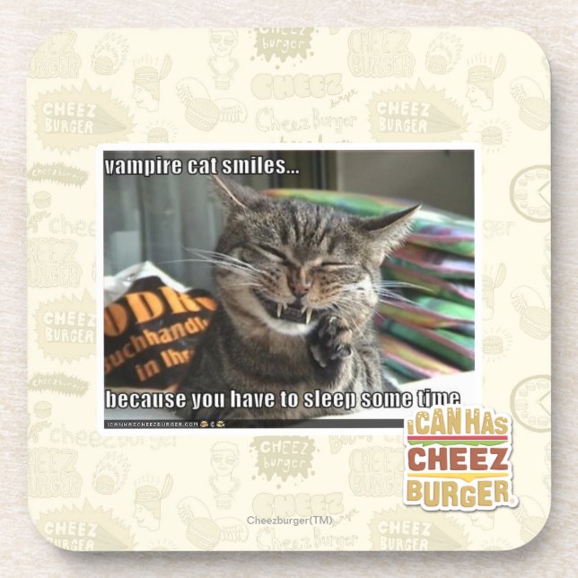 Dessous-de-verre sourires de chat de vampire (Devant)