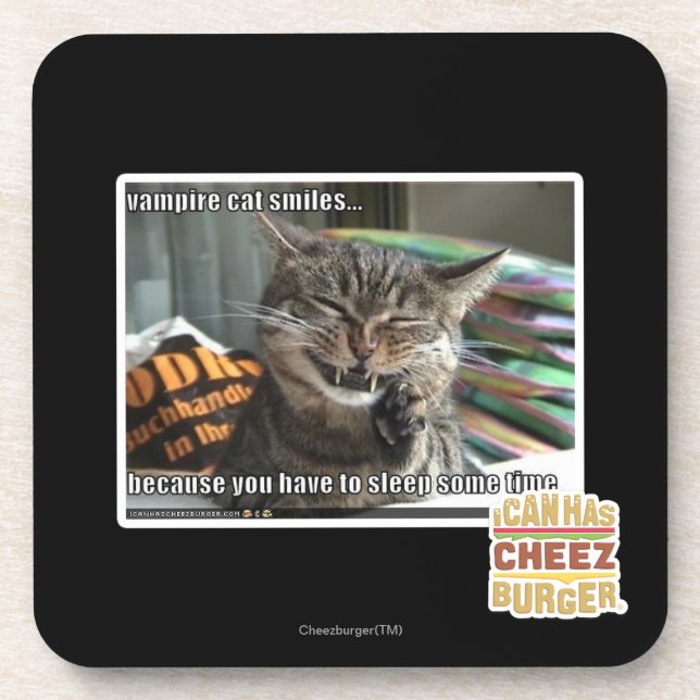 Dessous-de-verre sourires de chat de vampire (Devant)