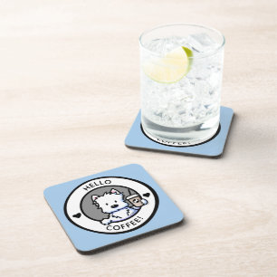 Dessous-de-verre Sous-tasse de boisson Westie Café KiniArt