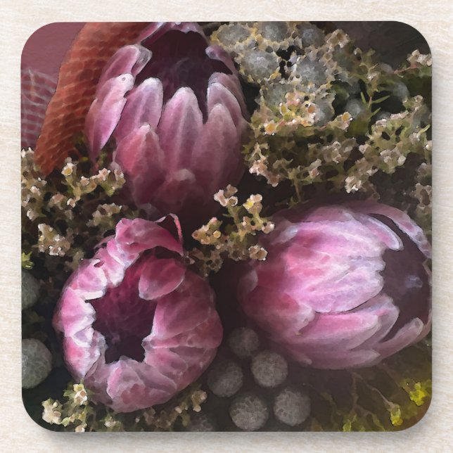 Dessous-de-verre Sous-tasses Bouquet de Protea (Devant)