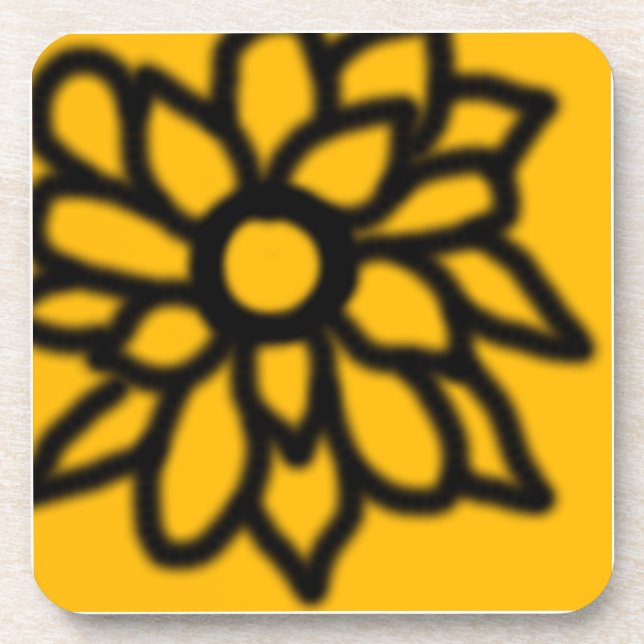 Dessous-de-verre Sous-tasses Fleur Pop Art (Jaune) (Devant)