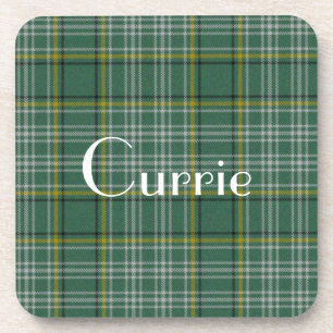 Dessous-de-verre Sous-verre à carreaux vert personnalisé Clan Curri