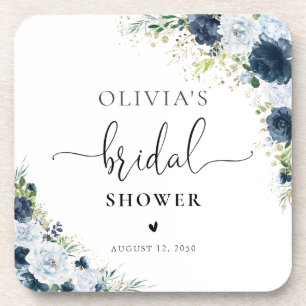 Dessous-de-verre Sous-verres Fleuris Bleu Marine pour Mariage
