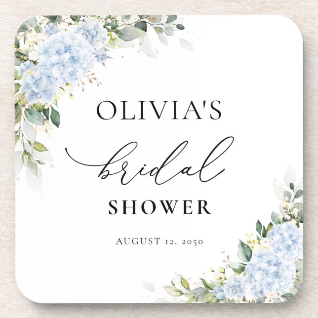Dessous-de-verre Sous-verres Fleurs de Mariage Hydrangea Bleu (Devant)