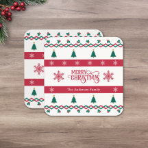 Sous-verres personnalisés flocon de neige et sapin