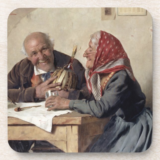 Dessous-de-verre Souvenirs affectueux (huile sur la toile) (Devant)