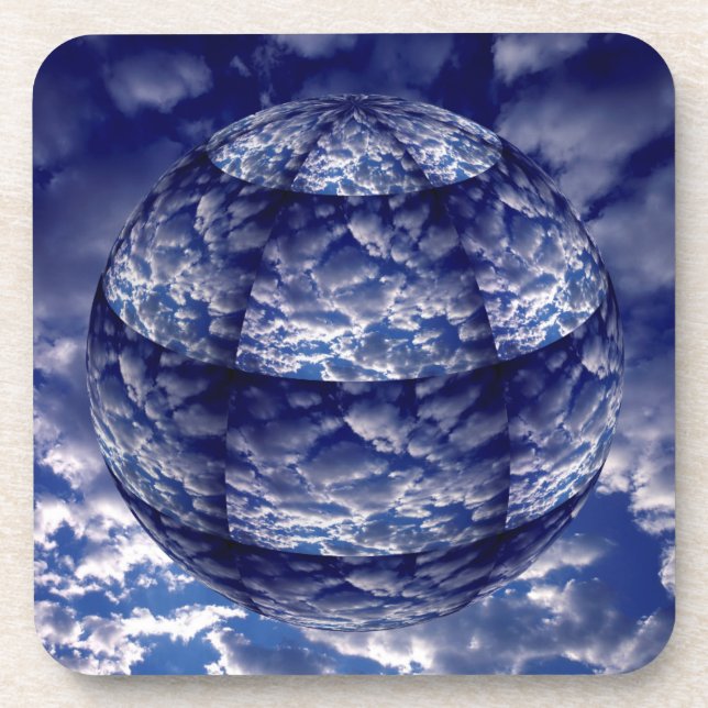 Dessous-de-verre Sphère 3D de nuage abstrait (Devant)