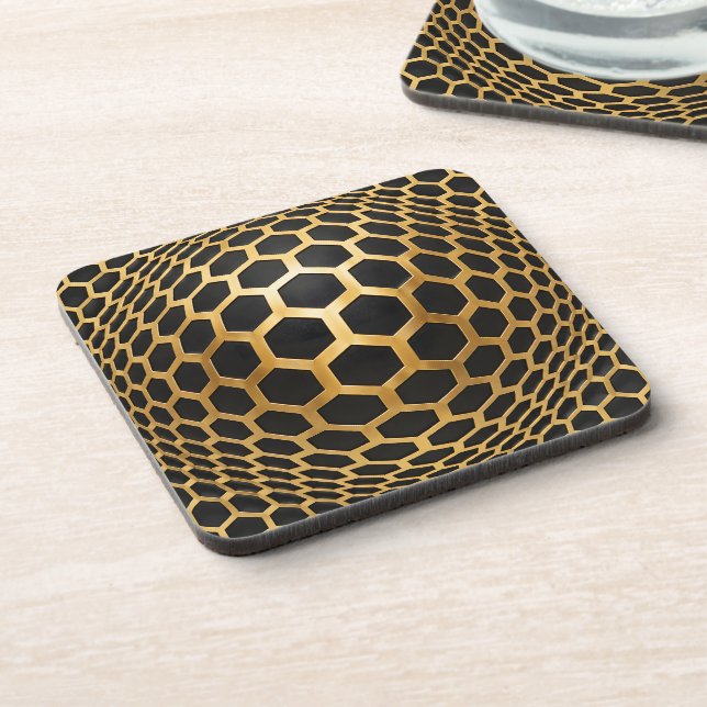 Dessous-de-verre Sphère Hexagone Doré (Côté gauche)