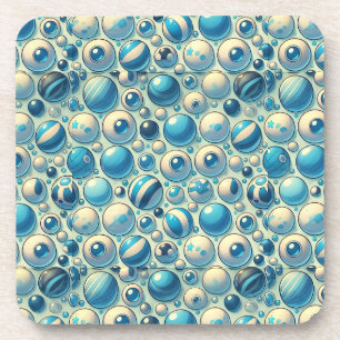 Dessous-de-verre Sphères décoratives bleues et blanches vibrantes