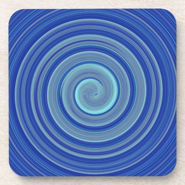 Dessous-de-verre spirale bleue et turquoise (Devant)