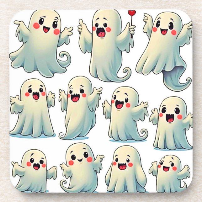 Dessous-de-verre Spooky Cute Ghosts: Hauntingly Fun! (Devant)