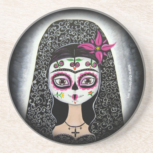 Dessous de verre squelettiques de visage (Devant)