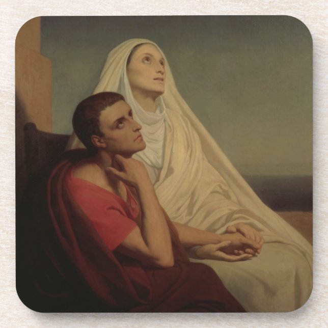 Dessous-de-verre St Augustine et son St Monica, 1855 de mère (Devant)
