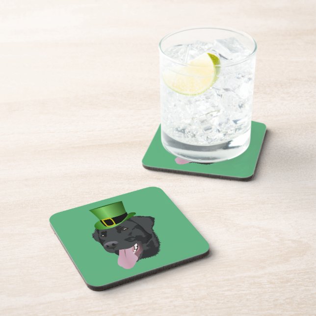 Dessous-de-verre St. Patrick's Day Black Labrador (Côté Droit)