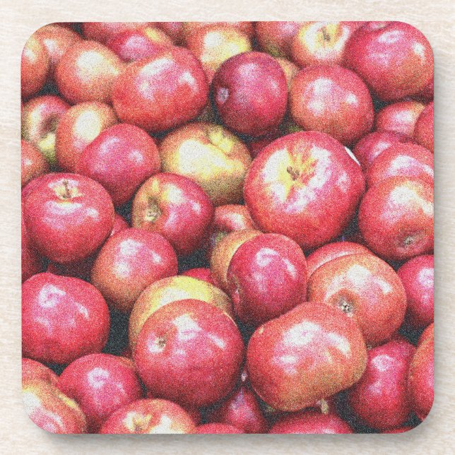 Dessous-de-verre "Stack of Red Apples Fruit" Photo mignonne. Comman (Devant)