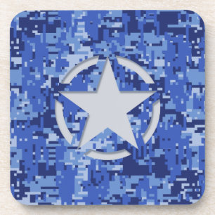 Dessous-de-verre Star Tag Decal Navy Blue Camo