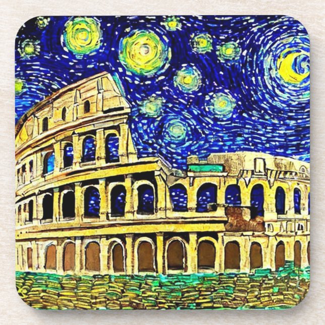 Dessous-de-verre Starry Night Rome Italie (Devant)