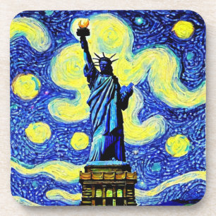 Dessous-de-verre Starry Night Statue De Liberty New York