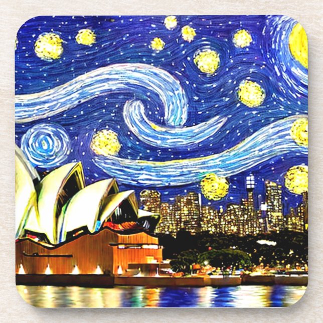 Dessous-de-verre Starry Night Sydney Australie Opéra (Devant)
