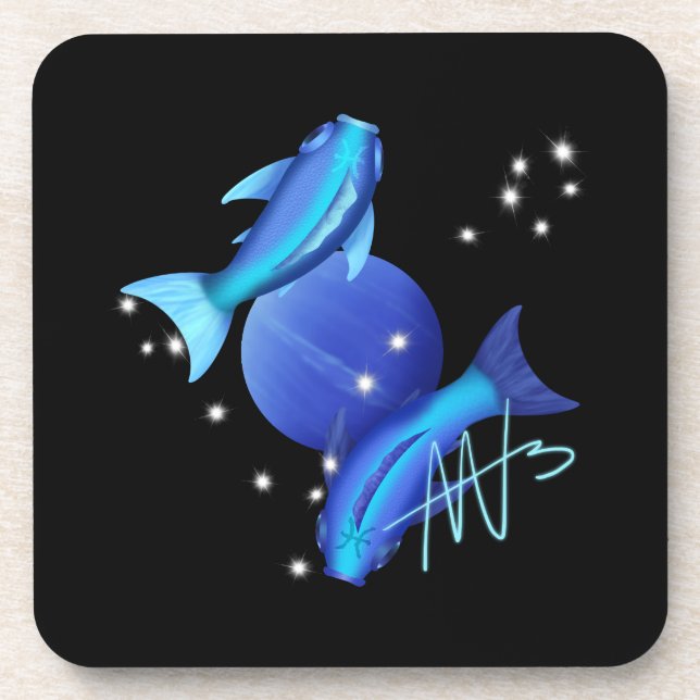 Dessous-de-verre Starry Pisces Neptune Zodiac (Devant)