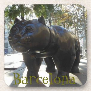 Dessous-de-verre Statue de chat de Barcelone sur le Las Ramblas