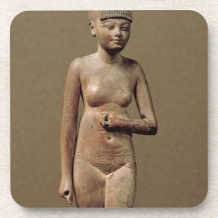 Dessous-de-verre Statue d'une jeune fille d'employé (bois)