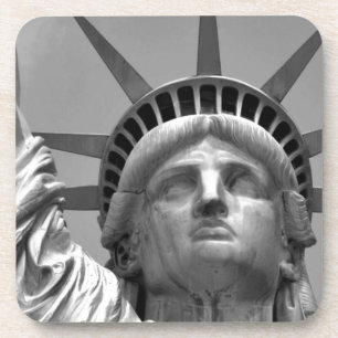 Dessous-de-verre Statue noire et blanche de Liberty New York