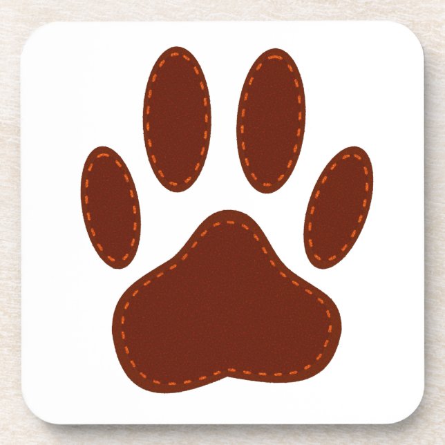 Dessous-de-verre Stitched Felt Dog Paw Print (Devant)