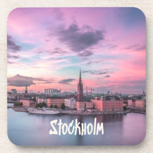 Dessous-de-verre Stockholm Capital of Sweden Night Skyline