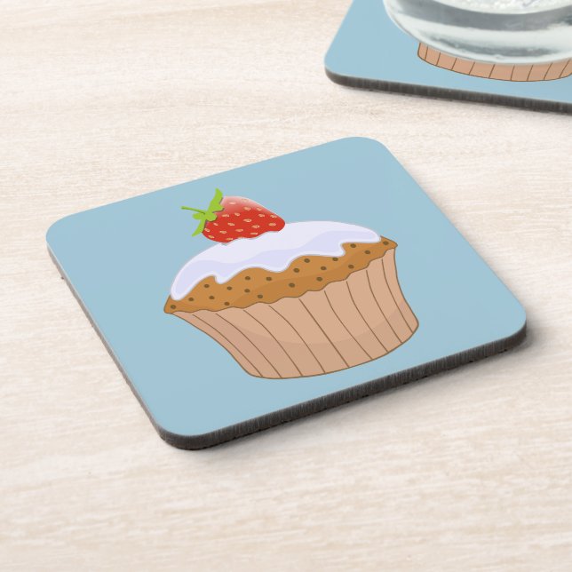 Dessous-de-verre Strawberry Iced Bun Cute Blue (Côté gauche)