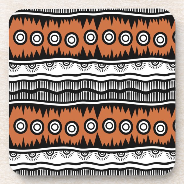 Dessous-de-verre Stripes de ton Brown du Géographie indienne (Devant)