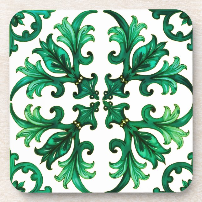 Dessous-de-verre Style italien, mosaïque, vert (Devant)