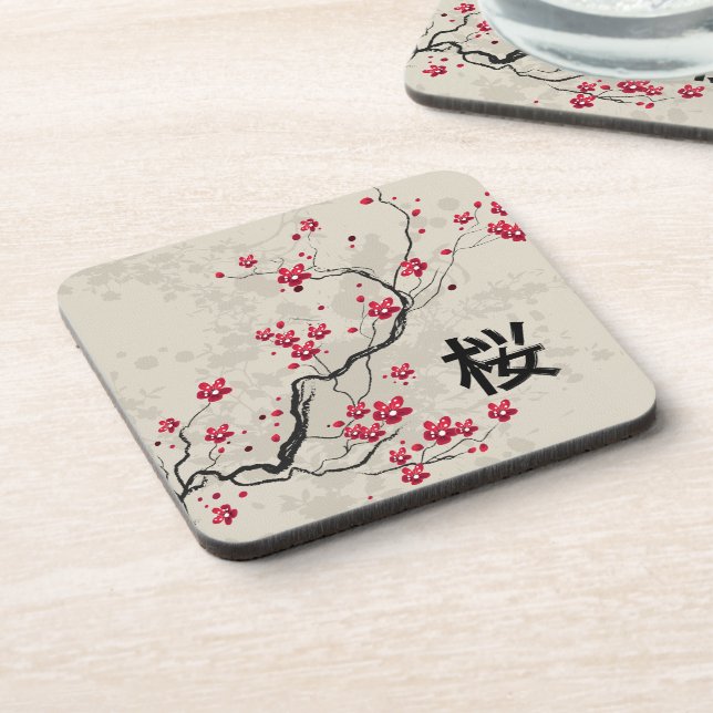 Dessous-de-verre Style oriental Sakura Cherry Blossom Art (Côté gauche)