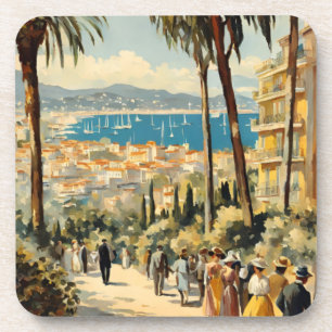Dessous-de-verre Style vintage Cannes Français Aquarelle